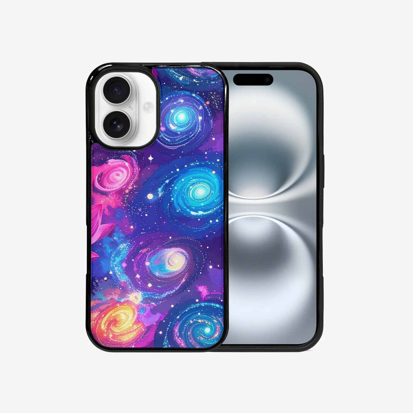 iPhone 16 Case — Lotus Galaxy Art Seamless Pattern Vibrant, Custom Print Case Cover