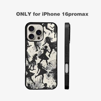iPhone 16 Pro Max Case — Bold Dancing Figure Line Art Pattern, Custom Made Phone Cover
