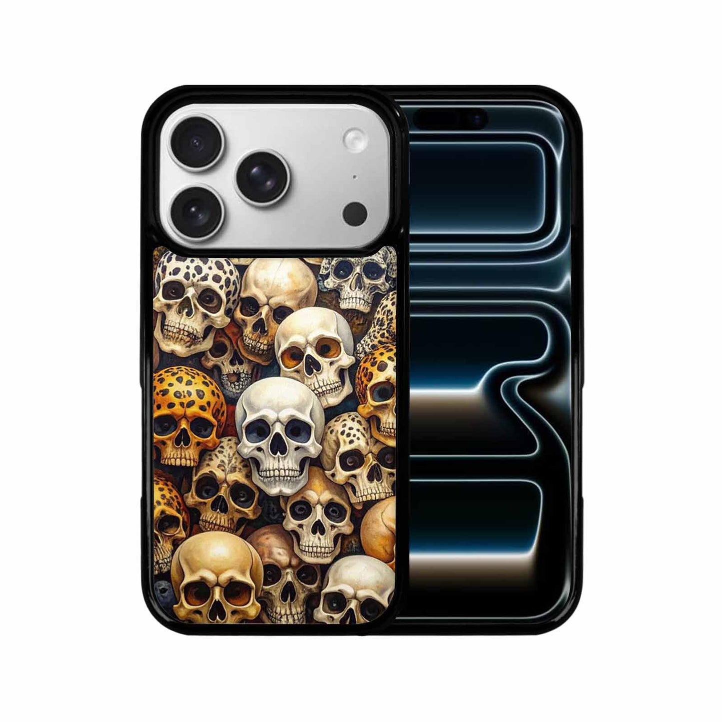 iPhone 17 Pro Case — Skulls Pattern Hundreds Of Sma Gothic, Custom Designed Case Cover
