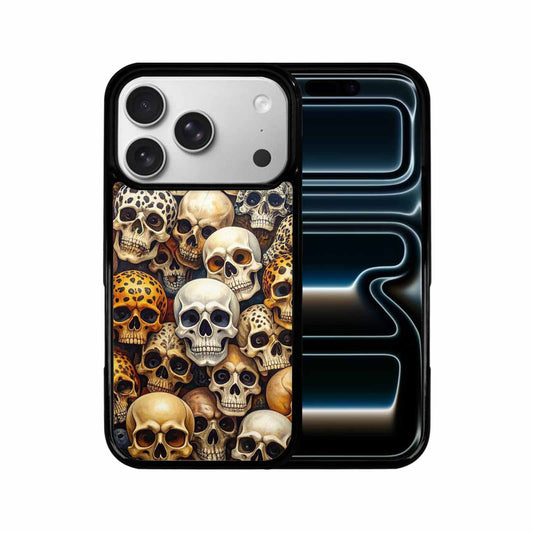 iPhone 17 Pro Case — Skulls Pattern Hundreds Of Sma Gothic, Custom Designed Case Cover