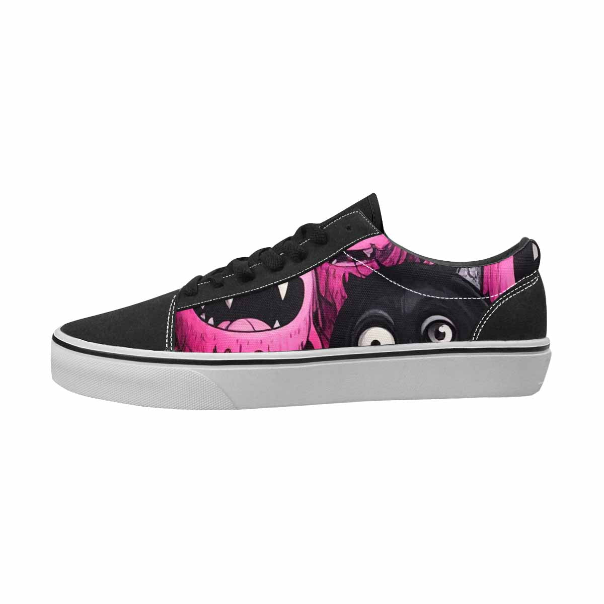 WOMEN'S Monsters Black & Pink Ink Canvas Custom Fashion Vibrant Chaos Custom Canvas Shoes