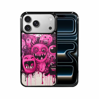 iPhone 17 Pro Max Case — Black &amp; Pink Ink Cartoon Cute, Custom Art Phone Cover