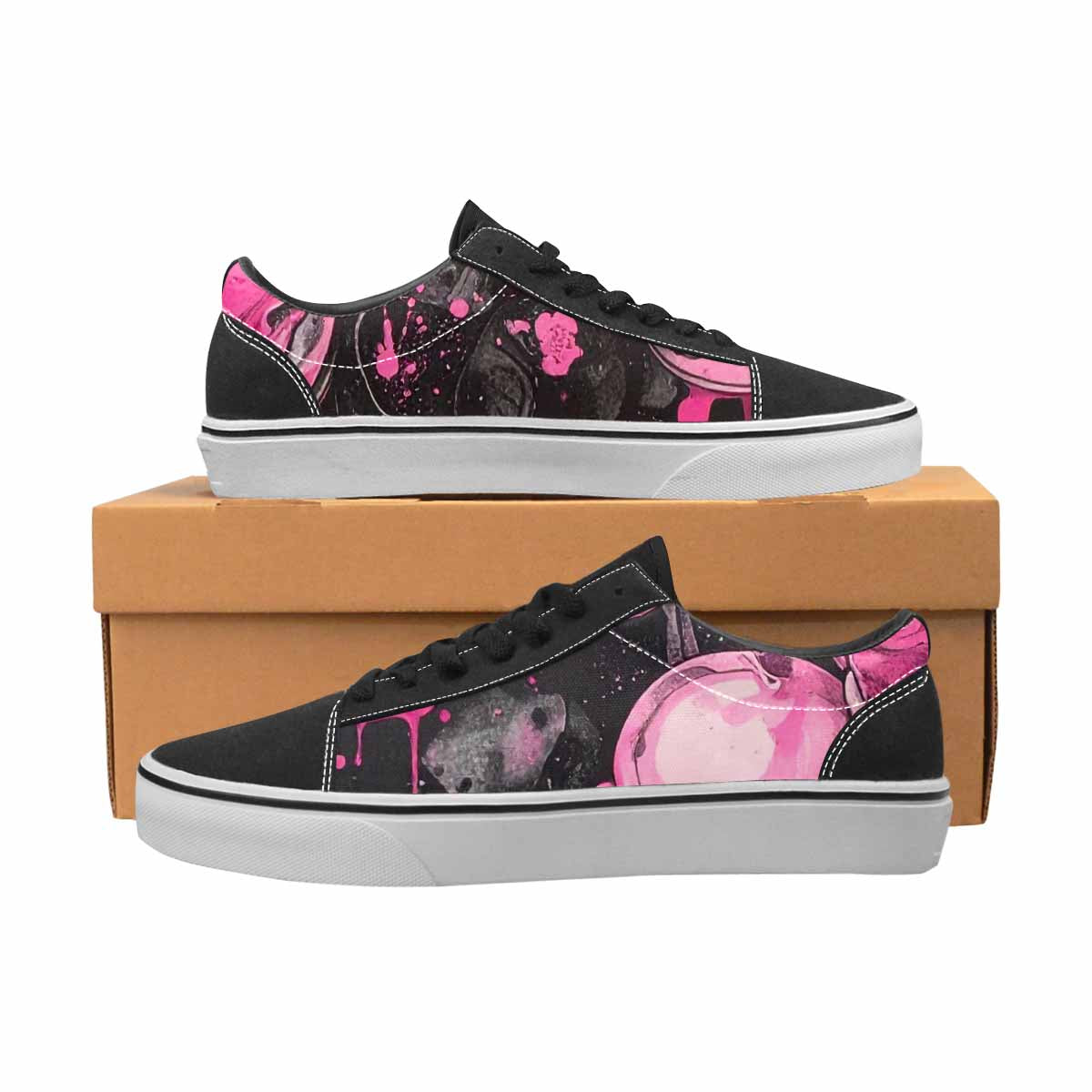WOMEN'S Ice Cream Motif Lace-Up Canvas Aesthetic Custom Shoes
