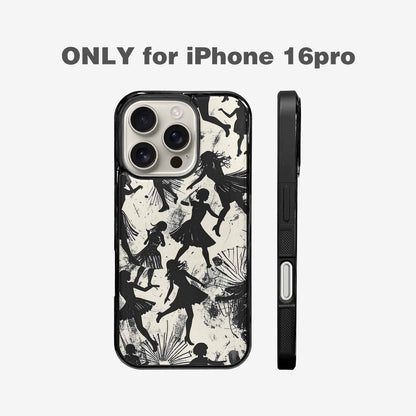 iPhone 16 Pro Case — Bold Dancing Figure Line Art Pattern, Custom Designed Case Cover