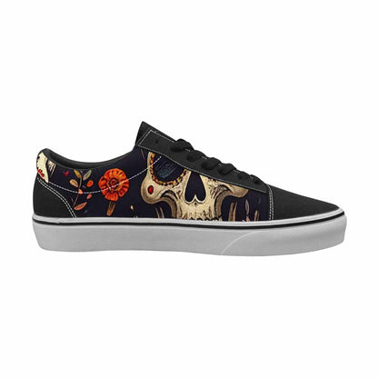 MEN'S Mushrooms And Skulls Canvas Lace-Up Vivid Custom Shoes
