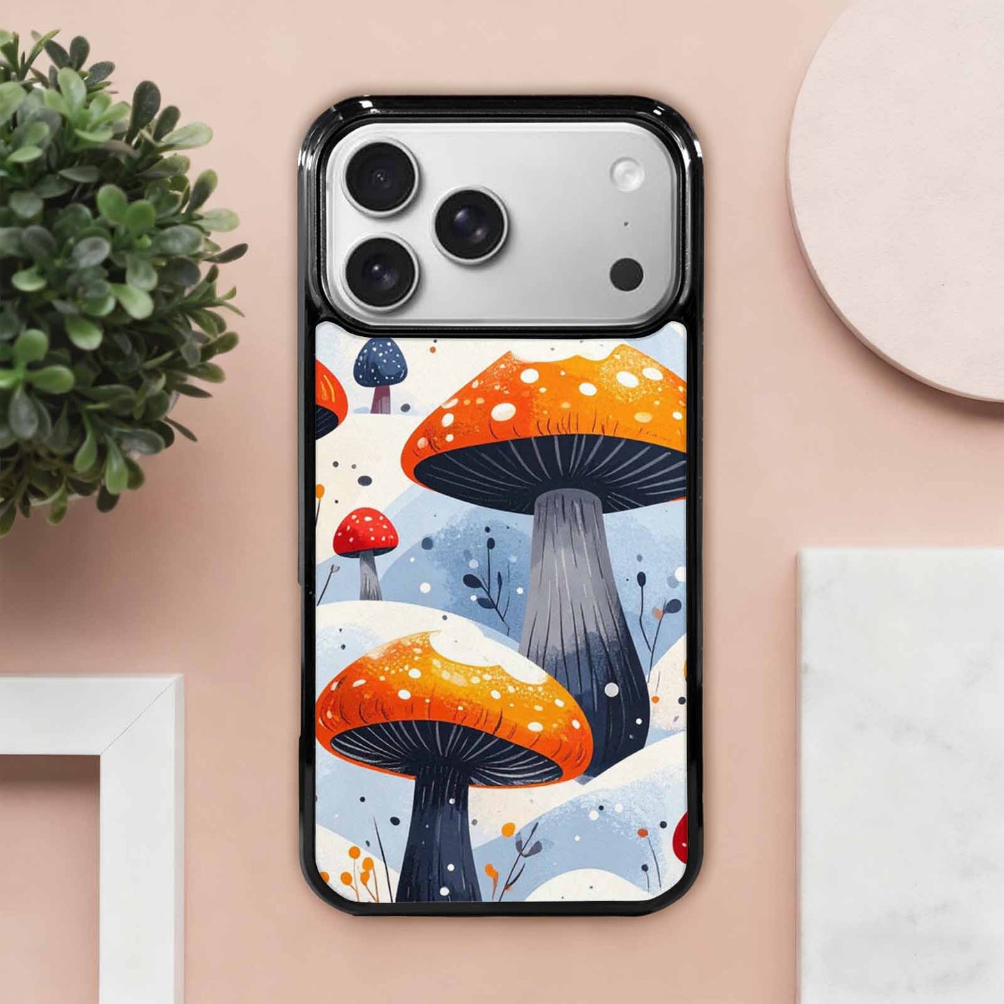 iPhone 17 Pro Max Case — Vivid Winter Mushroom Cartoon Cute, Custom Phone Case