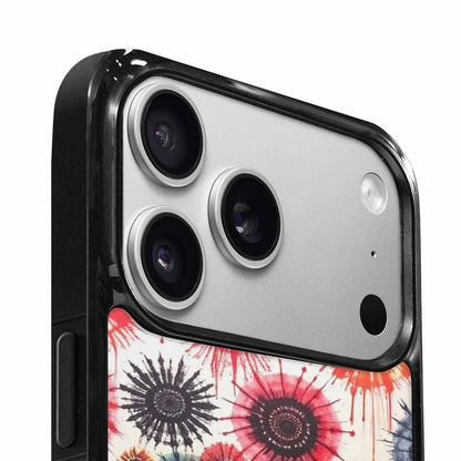 iPhone 17 Pro Case — Tie Dye Swirls Black Red Tie, Personalized Phone Case