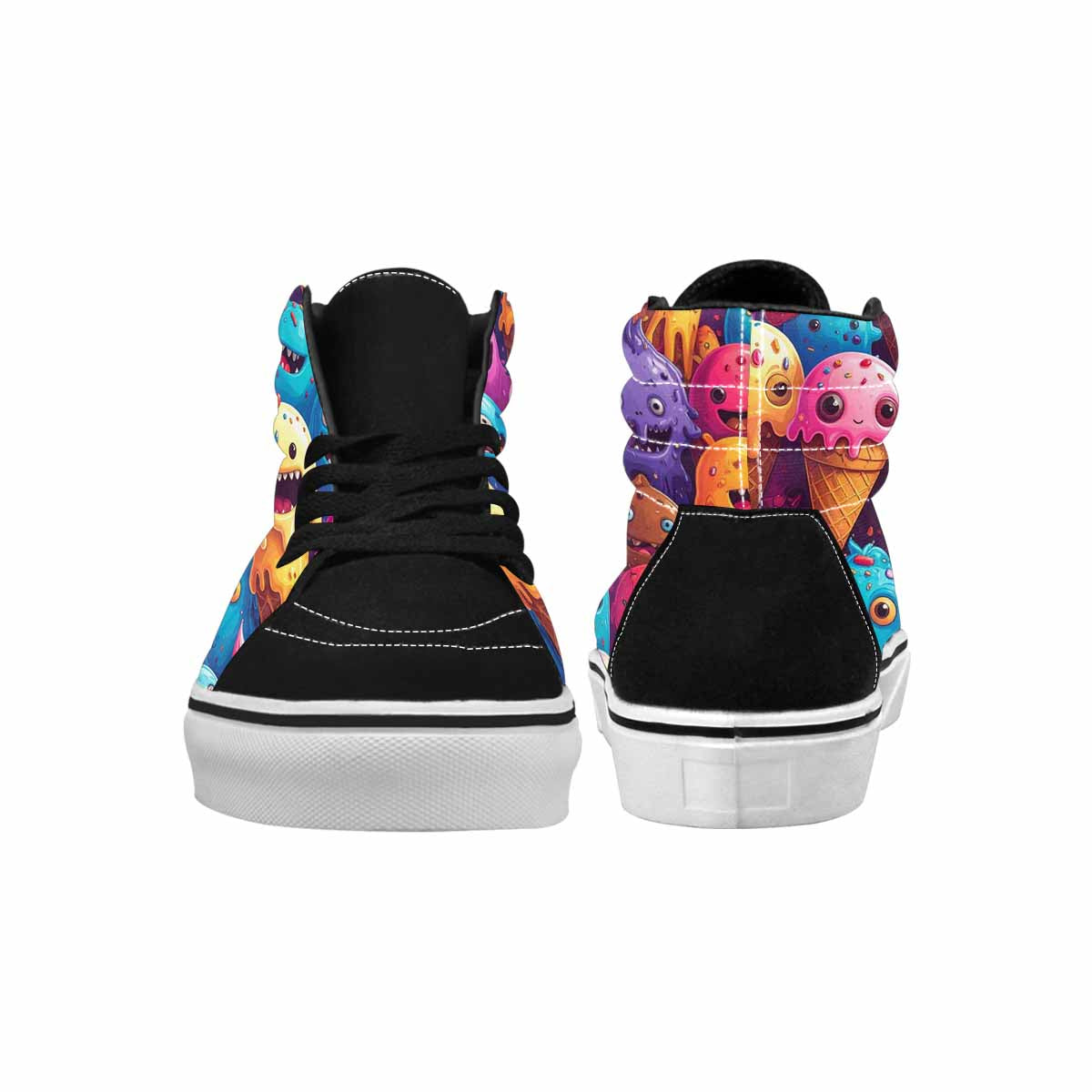 MEN'S Melting Ice Cream Monster High Top Canvas Grunge Custom Shoes