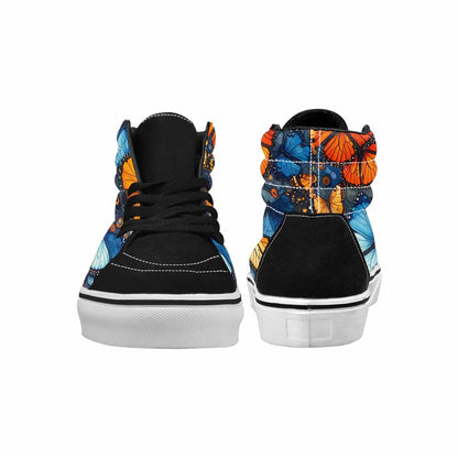 WOMEN'S Butterfly Wing High Top Canvas Vibrant Chaos Custom Shoes
