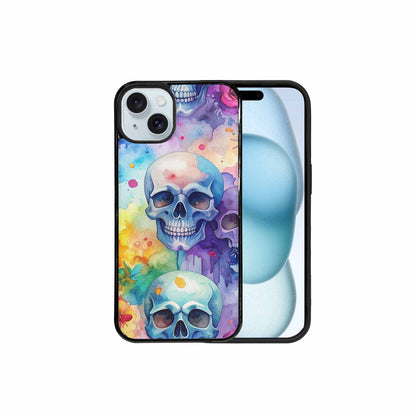 iPhone 15 Plus Case — Kulls Watercolor Skulls Small Skull Pattern, Custom Art Phone Cover