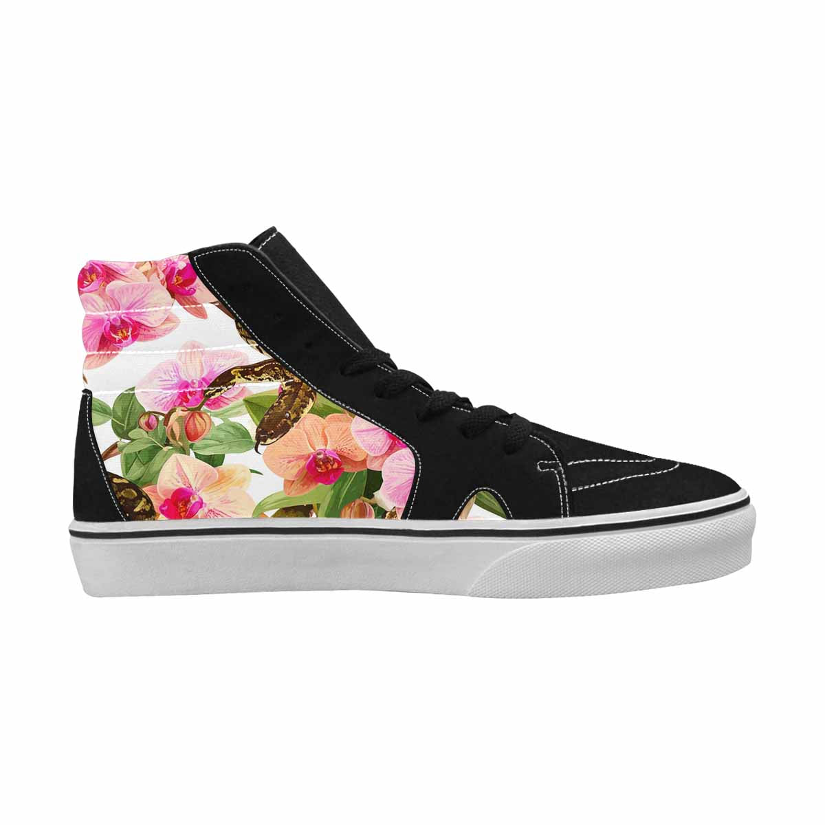 MEN'S Floral Snake Print High Top Canvas Grunge Sneakers