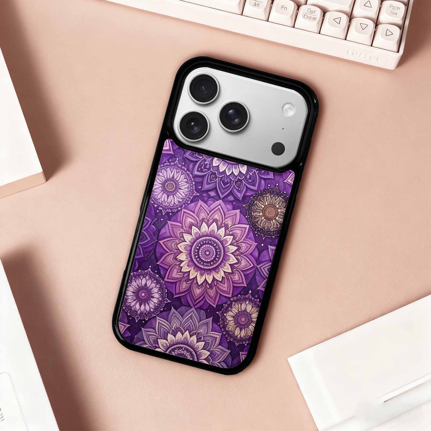 iPhone 17 Pro Case — Small Mandala Pattern Randomly Varying Floral, Custom Designed Case Cover
