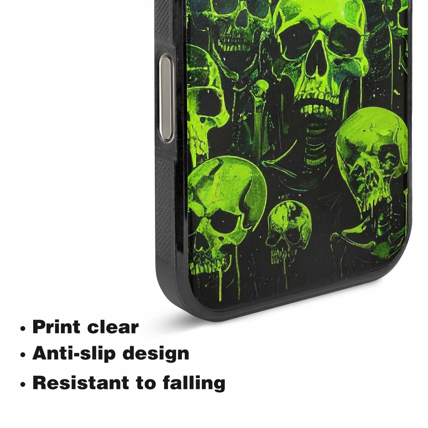 iPhone 16 Pro Max Case — Skeletons Neon Green Glowskele Ou7 Personalized, Unique Phone Case Design