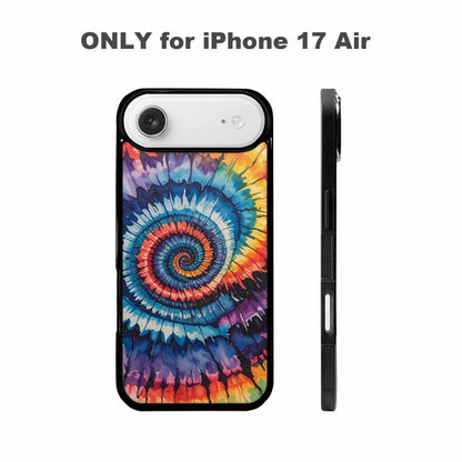 iPhone 17 Air Case — Black Blue Ink Tie Dye Tie, Unique Phone Case Design