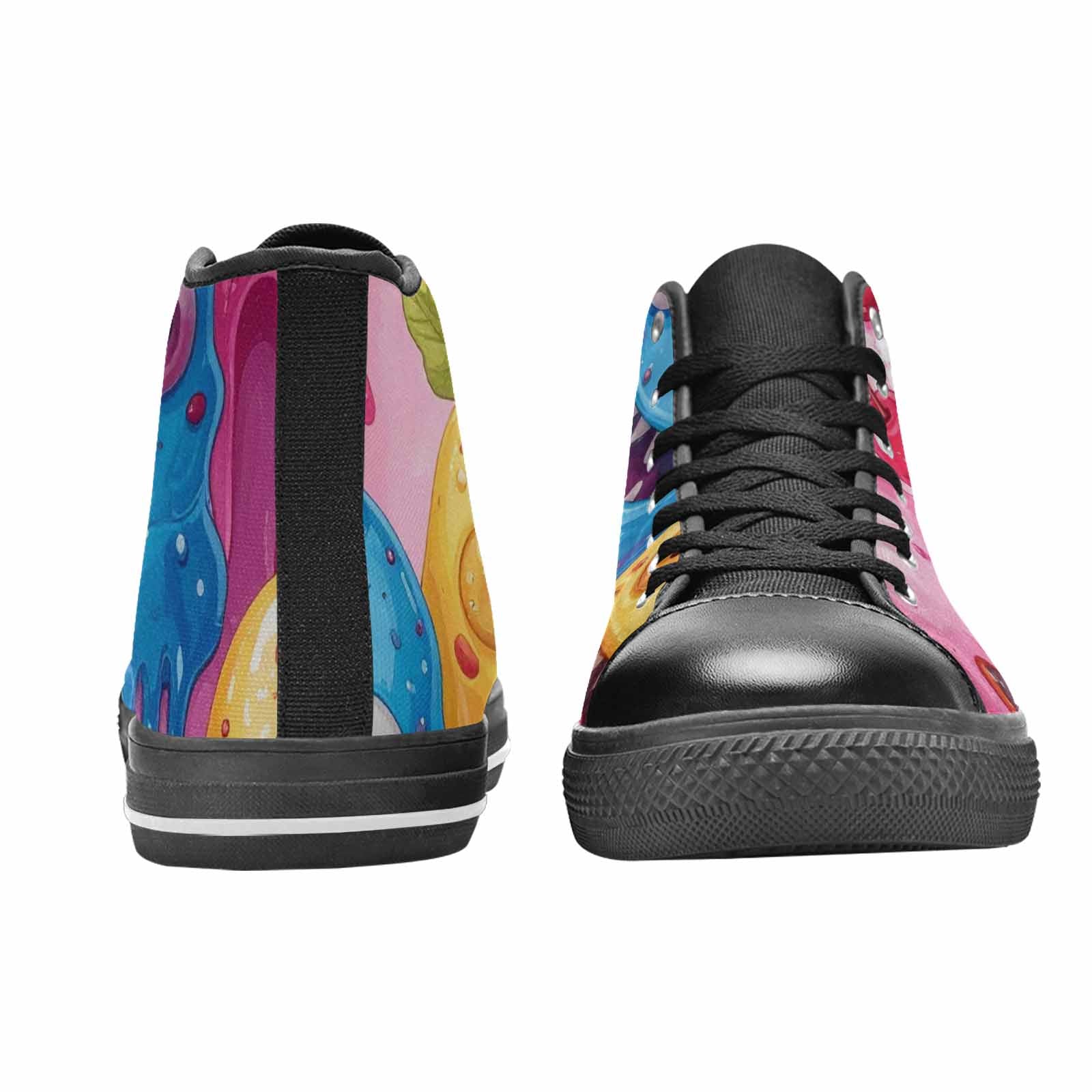 WOMEN'S Melting Icecream Monster Cherry High Top Canvas Grunge Sneakers