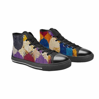 MEN'S Nonbinary Flag Color High Top Canvas Vivid Sneakers