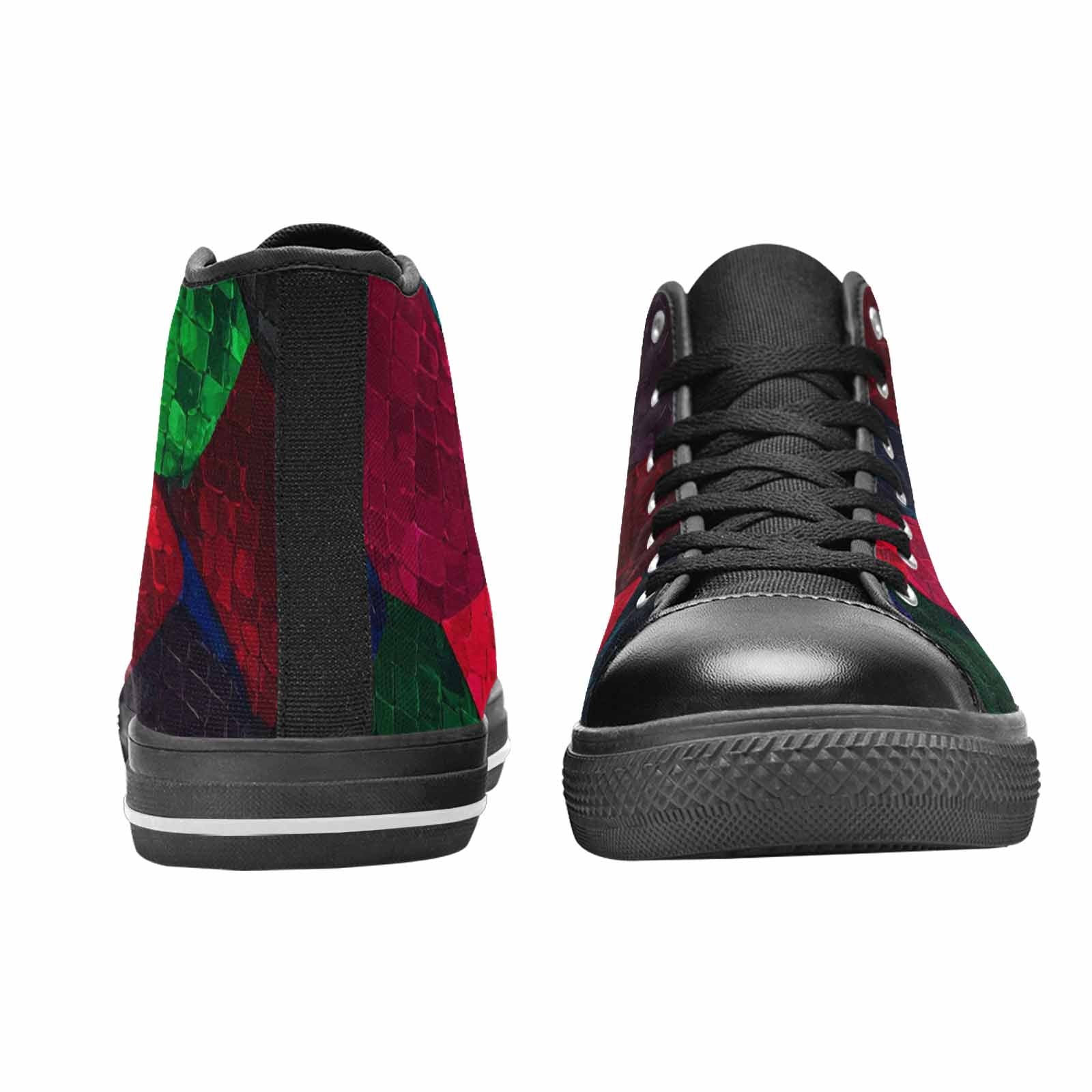 WOMEN'S Dark Snake Print High Top Canvas Y2K Shoes