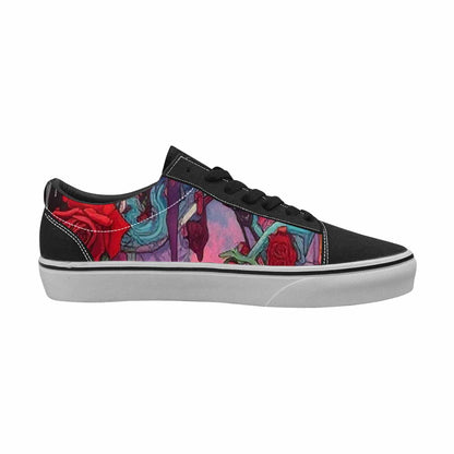 WOMEN'S Skulls Roses Skulls Roses Lace-Up Canvas Vivid Custom Sneakers