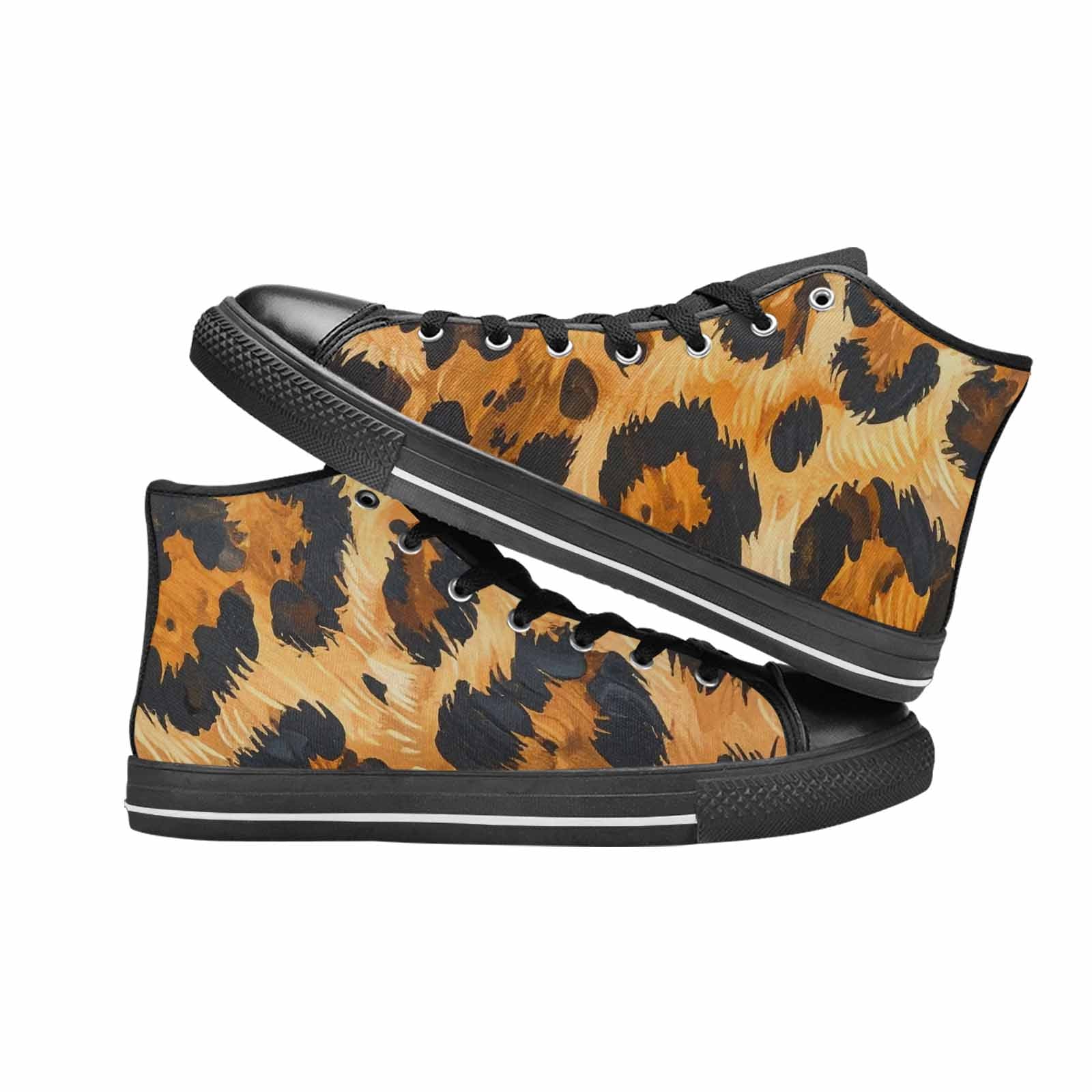 MEN'S Leopard Soft Airbrush Gradient High Top Canvas Dark Academia Custom Shoes