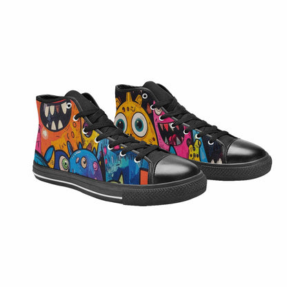 WOMEN'S Goofy Cartoon Monster High Top Canvas Grunge Custom Shoes
