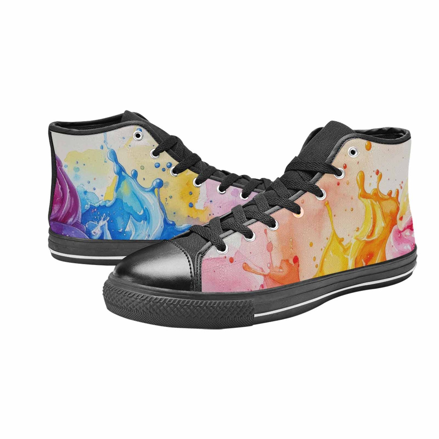 WOMEN'S Melting Icecream Collage High Top Canvas Surreal Custom Sneakers
