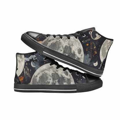 WOMEN'S Wolf Silhouette Moon High Top Canvas Vivid Shoes