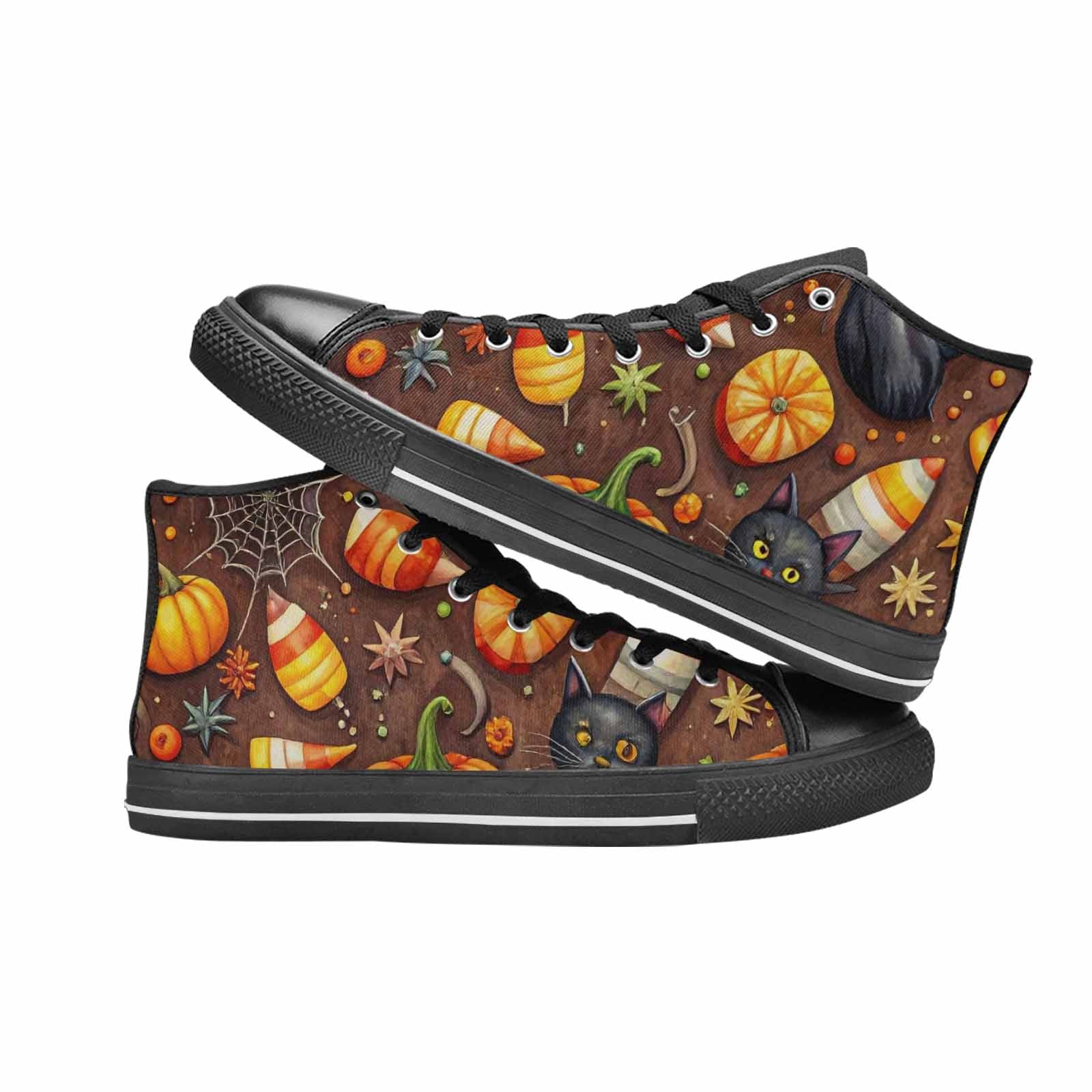 WOMEN'S Halloween High Top Canvas Vibrant Chaos Custom Shoes