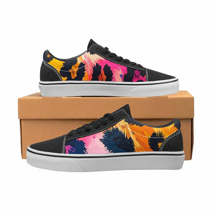 WOMEN'S Full Color Vibrant Animal Lace-Up Canvas Melting Art Sneakers