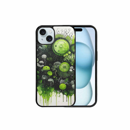 iPhone 15 Plus Case — Sea Creature Burst Black Green Ink, Personalized Phone Case