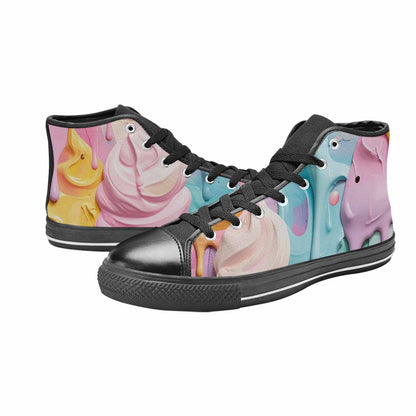 MEN'S Soft Serve Swirl Monster Characters High Top Canvas Surreal Sneakers