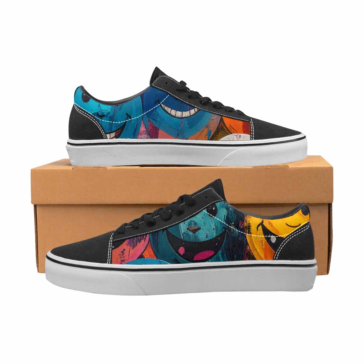 WOMEN'S Smiley Faces Lace-Up Canvas Cottagecore Sneakers