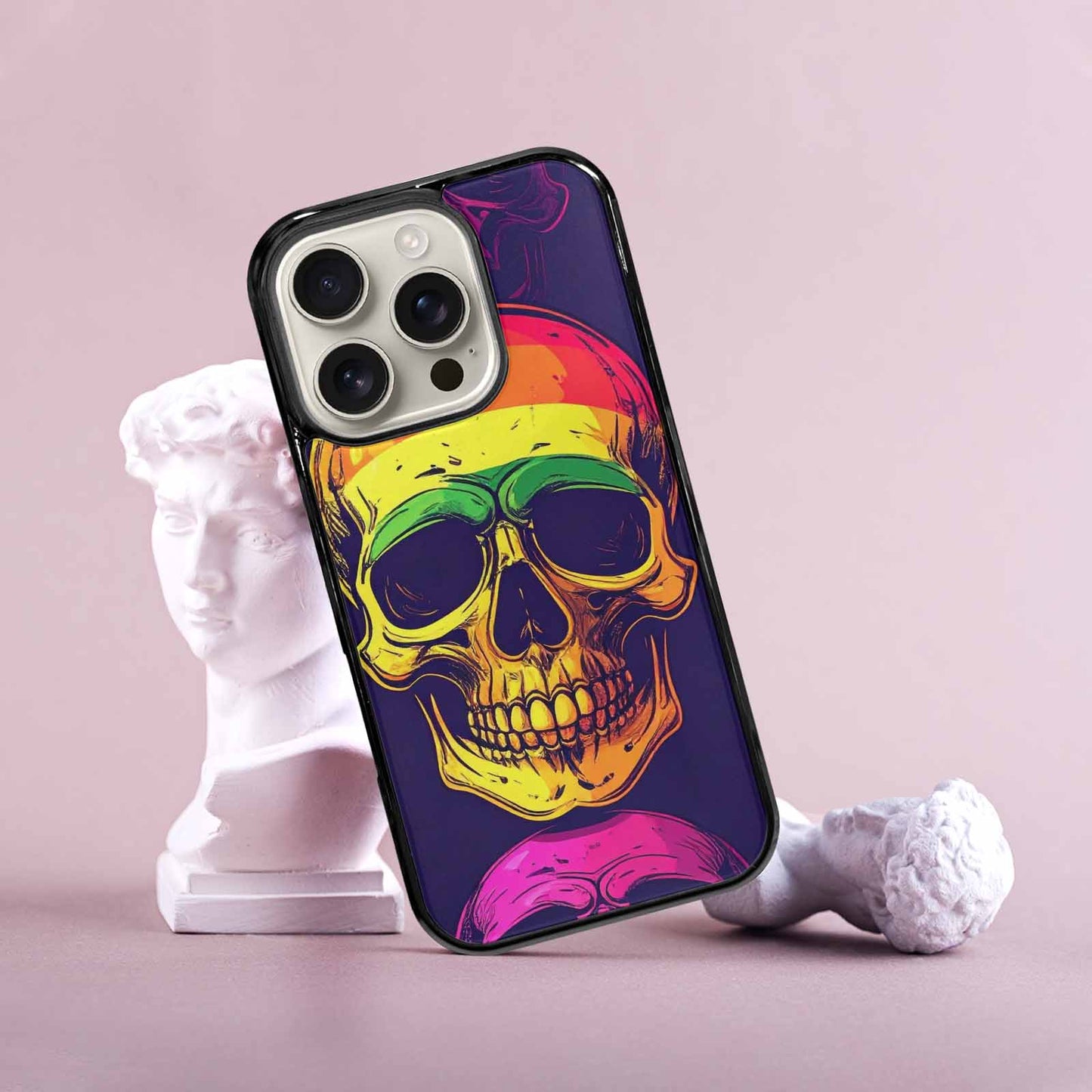 iPhone 16 Pro Case — Pride Flag Skulls Seamless Pattern Vibrant, Customized Protective Case