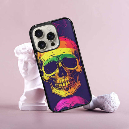 iPhone 16 Pro Case — Pride Flag Skulls Seamless Pattern Vibrant, Customized Protective Case