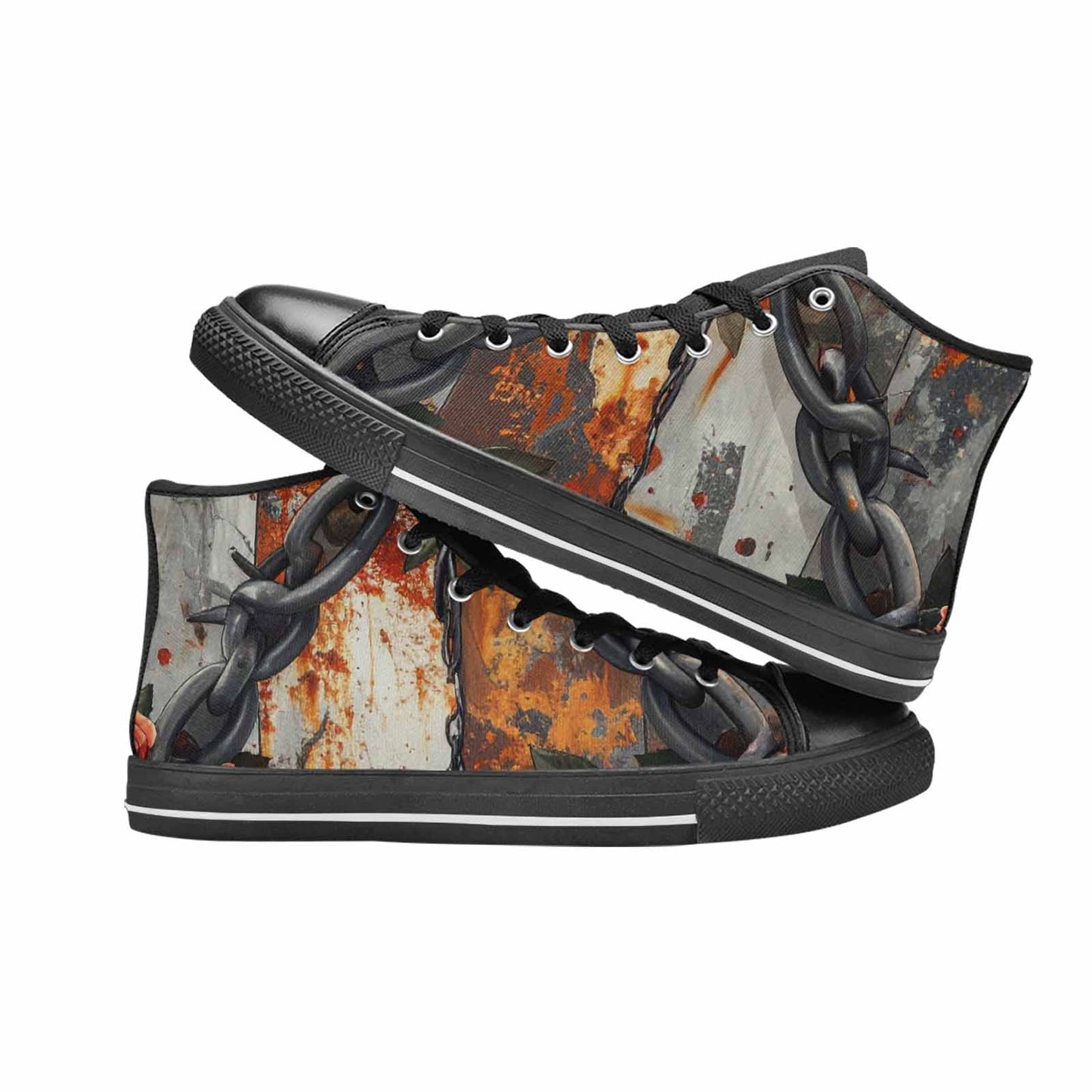 MEN'S Barbed Wire Chain High Top Canvas Surreal Sneakers