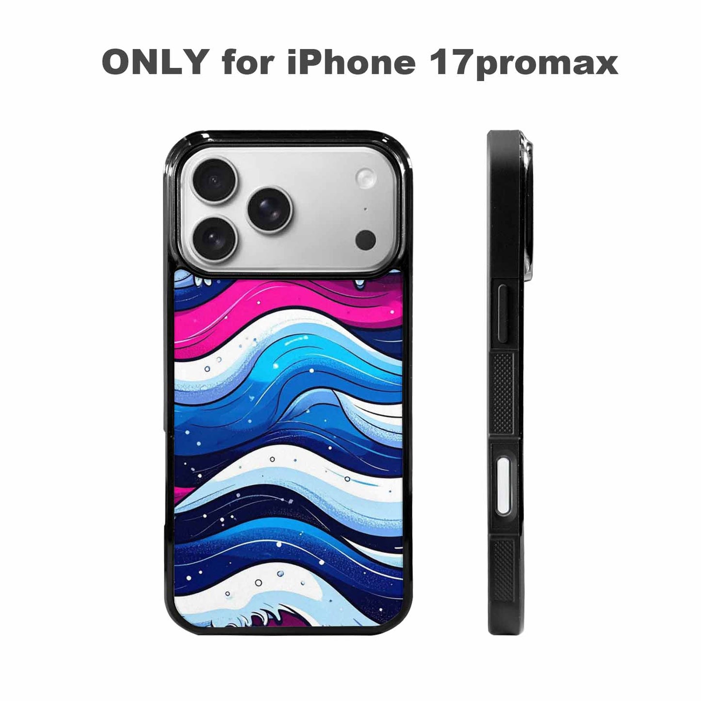 iPhone 17 Pro Max Case — Glossy Winter Wave Cartoon Cute, Custom Printed Phone Case