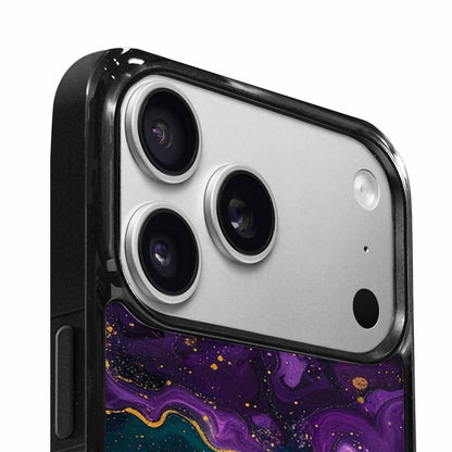 iPhone 17 Pro Case — Marbled Swirl Texture Blended With Galaxy, Customized Protective Case