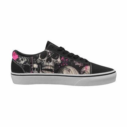 WOMEN'S Rainbow From Skull S Lace-Up Canvas Vibrant Chaos Custom Sneakers