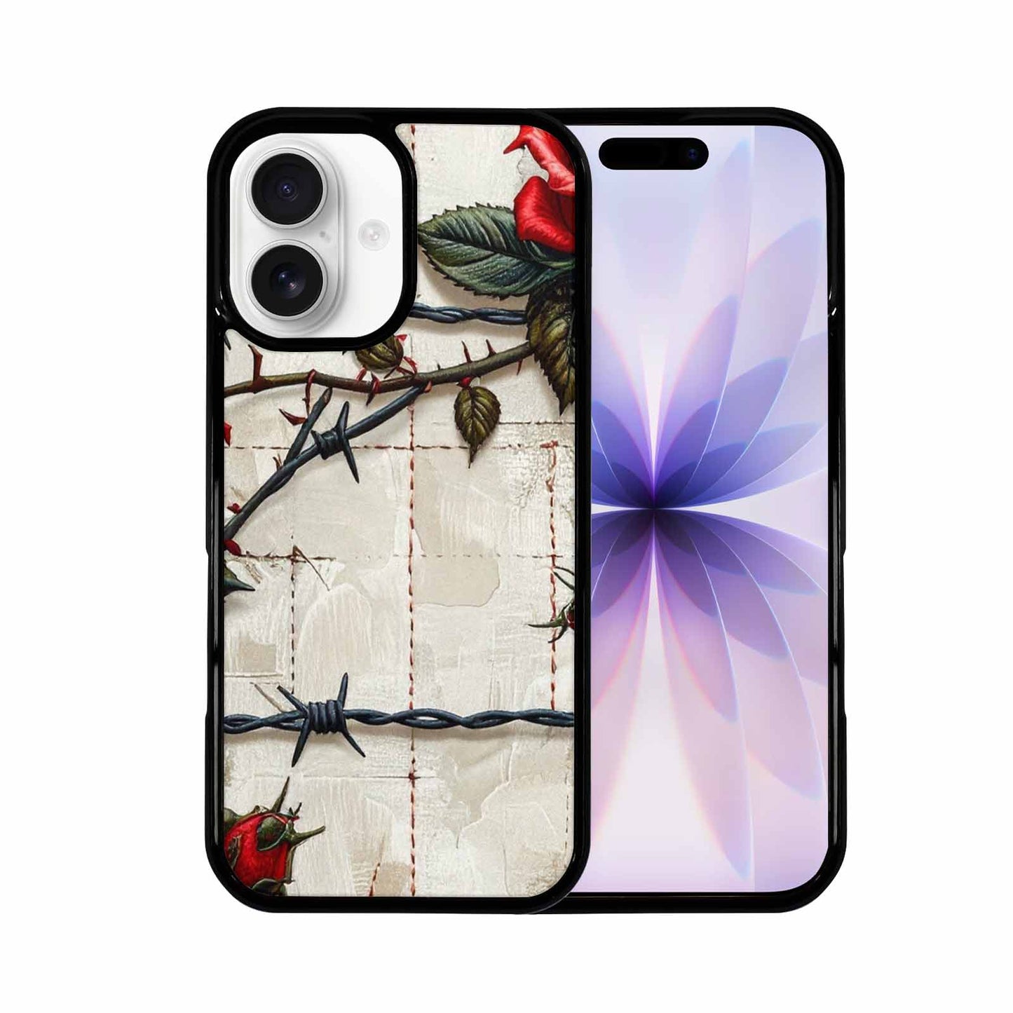 iPhone 17 Case — Glossy Barbed Wire Original Art, Customized Protective Case