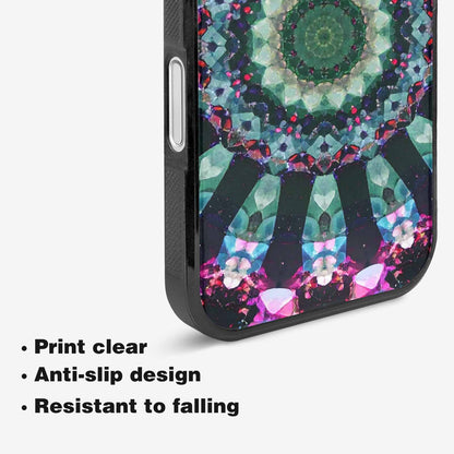 iPhone 16 Case — Crystal Mandala Art Seamless Pattern Vibrant, Custom Art Phone Cover
