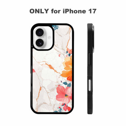 iPhone 17 Case — Marble Floral, Custom Art Phone Cover