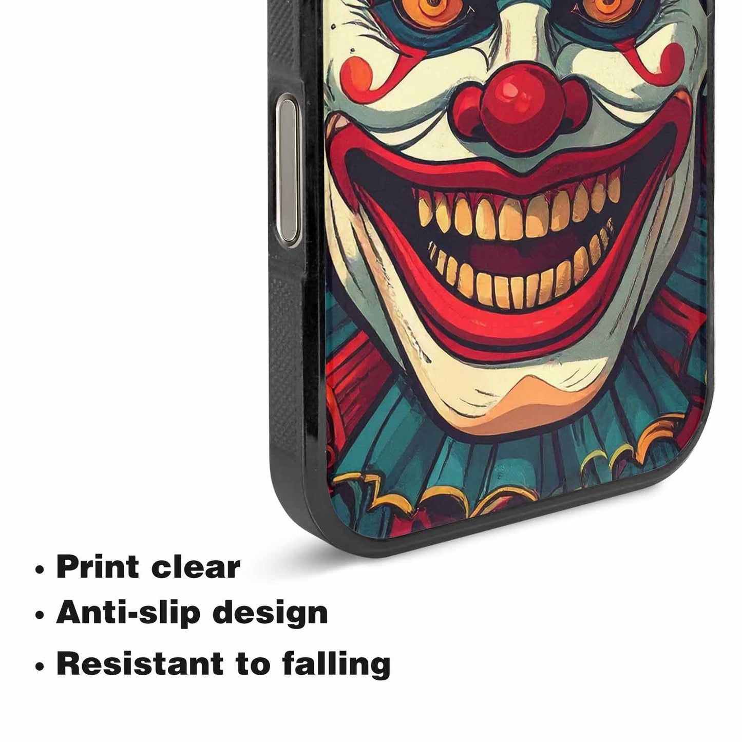 iPhone 16 Pro Max Case — Evil Circus Heads Faces Overlapping Patterns, Personalized Phone Case