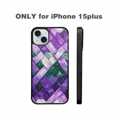iPhone 15 Plus Case — Genderqueer Flag Color Theme Small Rainbow, Custom Print Case Cover