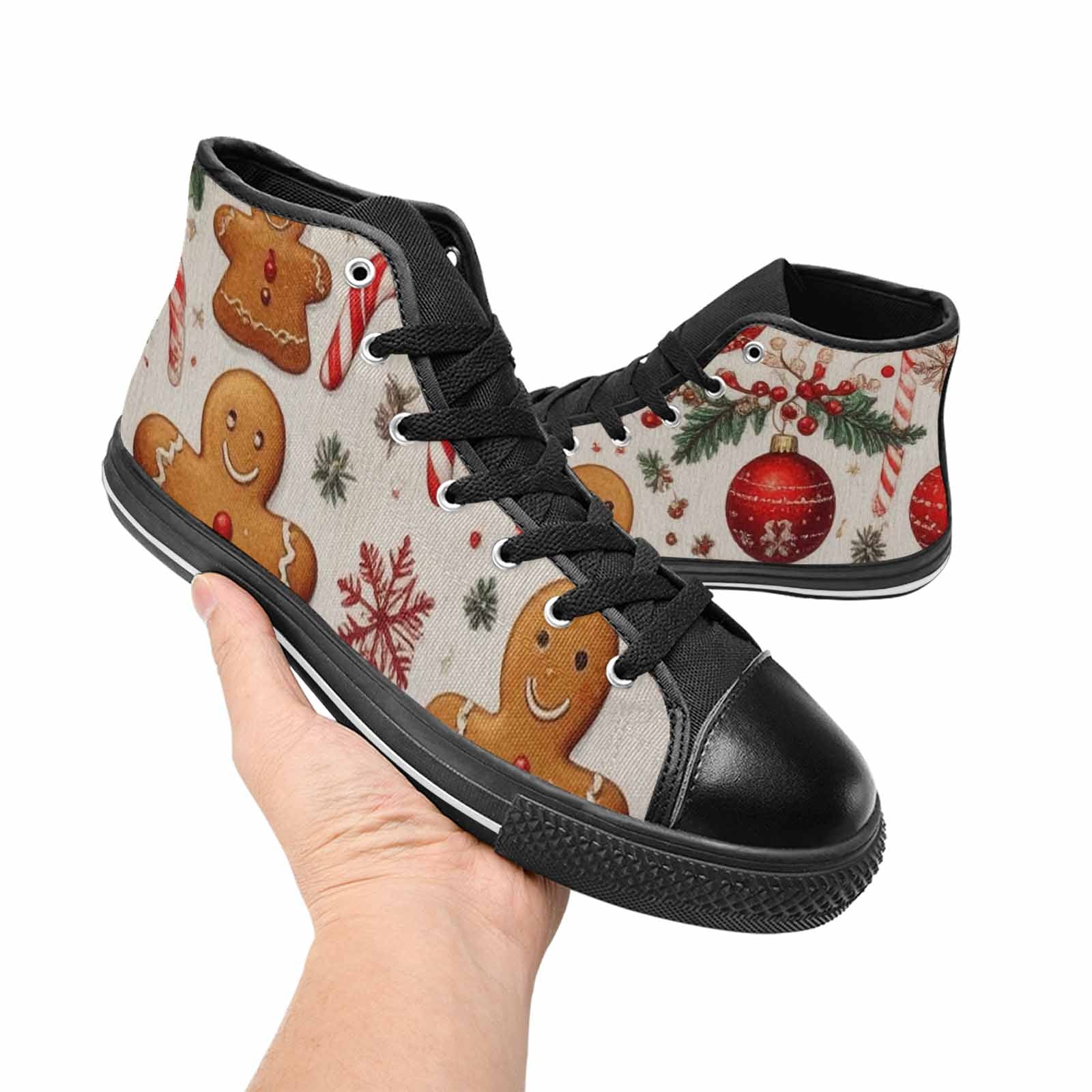 MEN'S Christmas Holly Snowflake High Top Canvas Neon Fantasy Shoes