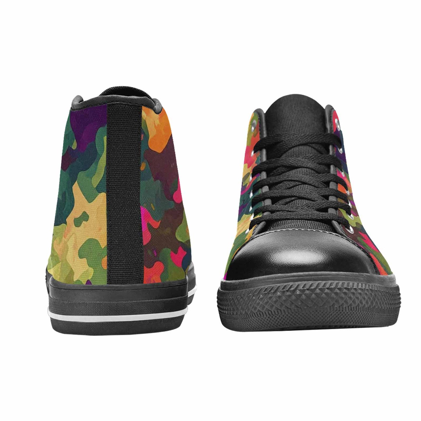 WOMEN'S Military Camouflage Blotch High Top Canvas Grunge Custom Shoes