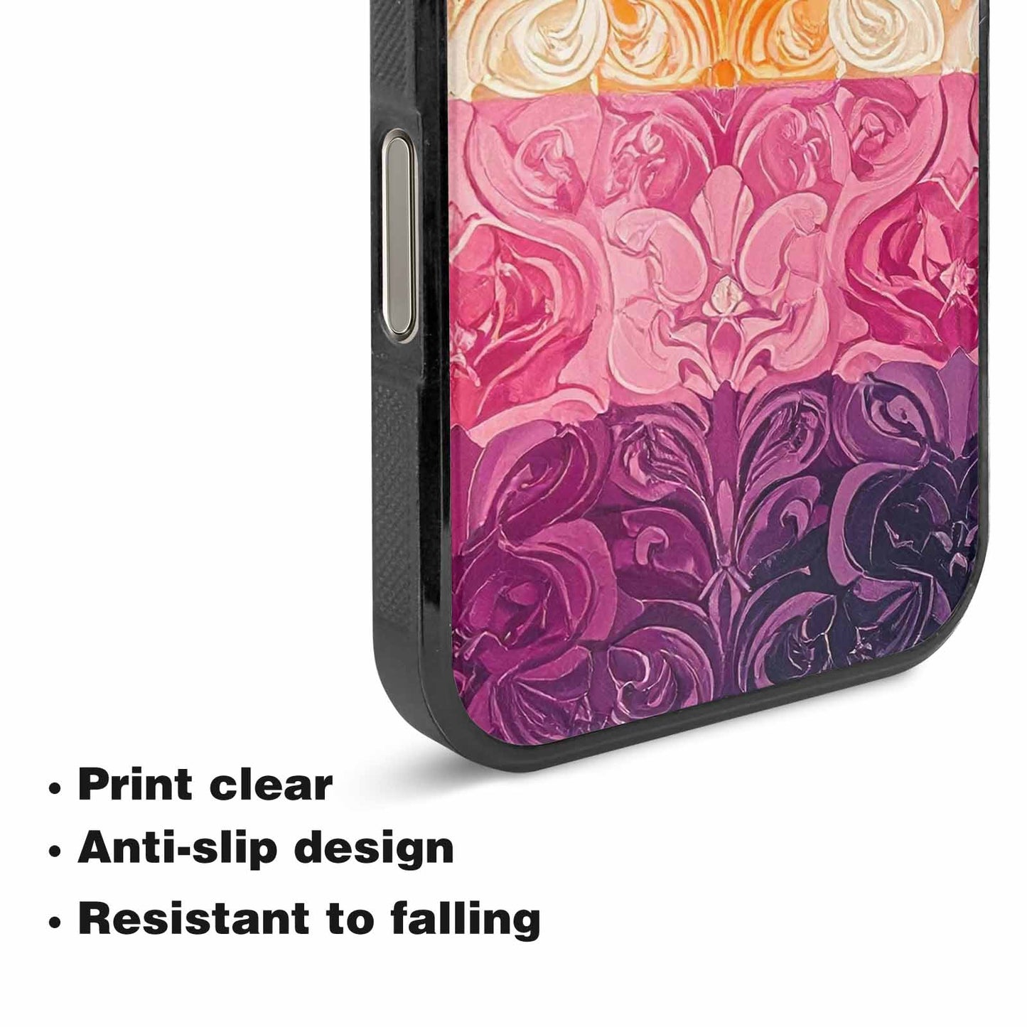 iPhone 16 Pro Case — Lesbian Flag Color Theme Small Rainbow, Custom Art Phone Cover
