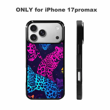 iPhone 17 Pro Max Case — Leopard Print Neon Seamless Animal Print, Custom Made Phone Cover