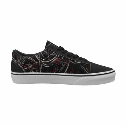 WOMEN'S Barbed Wire Black & Red Ink Canvas Boutique Kaleidoscope Sneakers