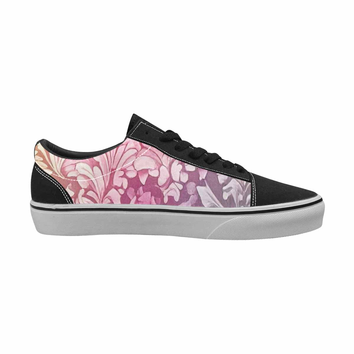 MEN'S Lesbian Flag Color Canvas Lace-Up Wallpaper Art Custom Shoes