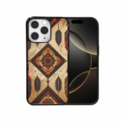 iPhone 15 Pro Max Case — Native American Geometric Pattern Arrows Feathers, Personalized Phone Case