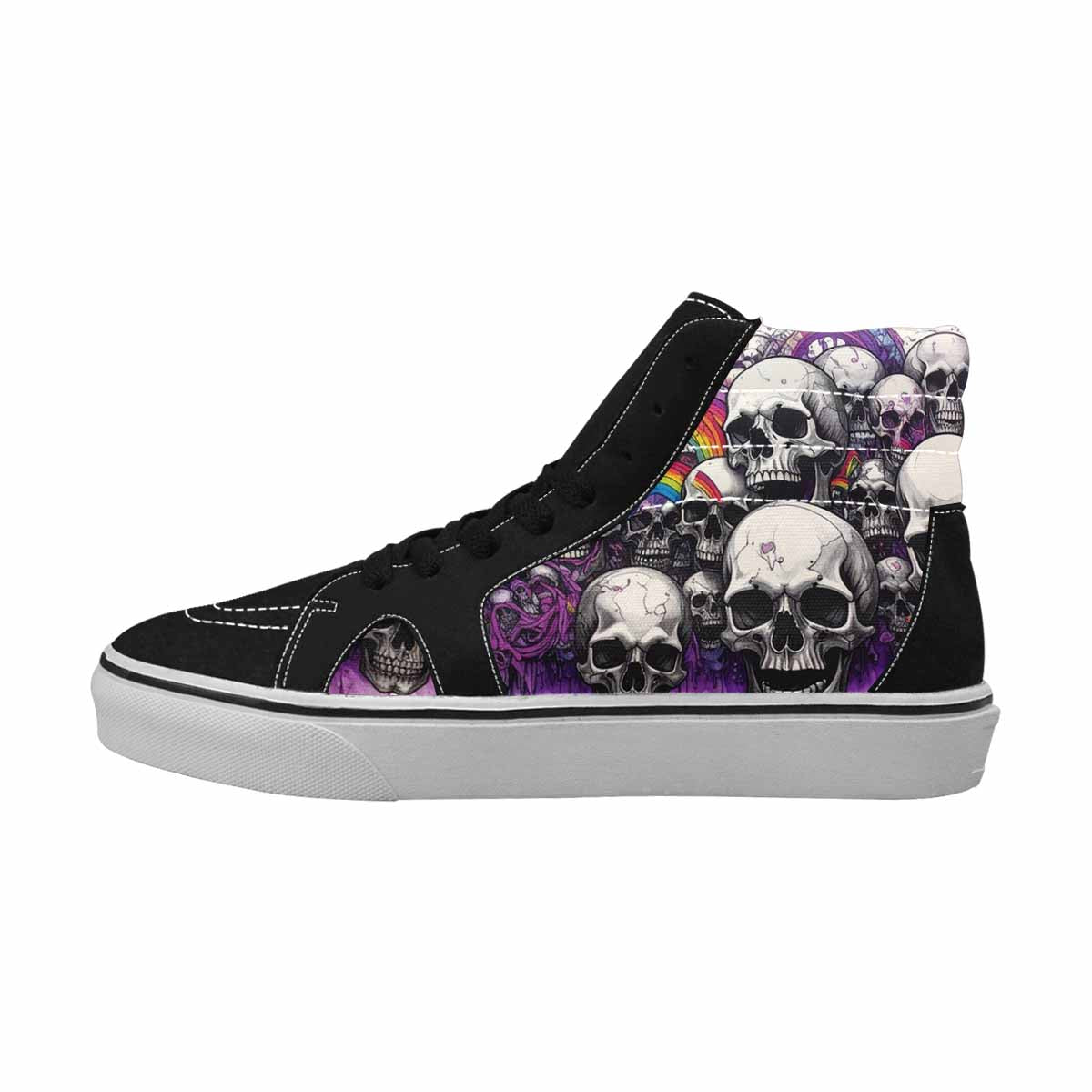 MEN'S Rainbow From Skull S High Top Canvas Dark Academia Custom Sneakers